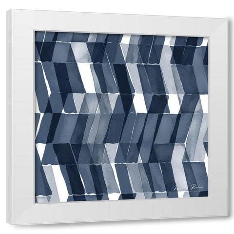 Blue Geometric 2 Pantone Flat White Modern Wood Framed Art Print by Brown, Denise