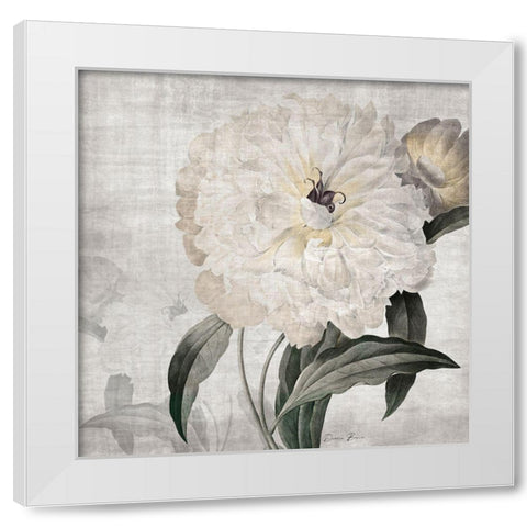 Traditional Peony White Modern Wood Framed Art Print by Brown, Denise