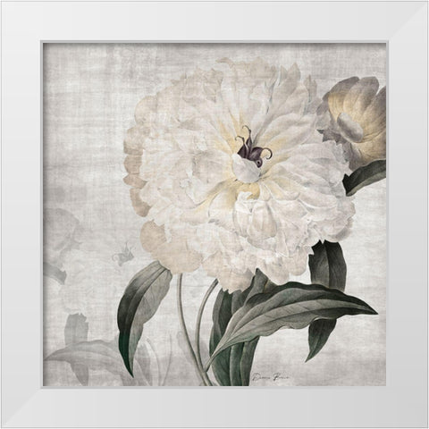 Traditional Peony White Modern Wood Framed Art Print by Brown, Denise
