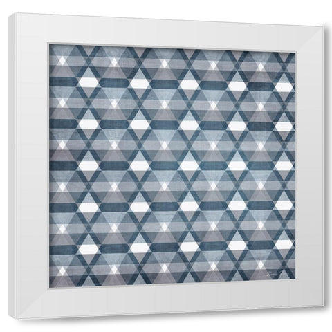 Blue Tile 1 White Modern Wood Framed Art Print by Brown, Denise