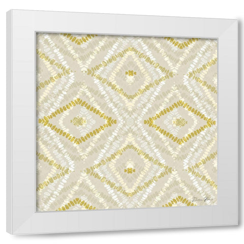 Gold Khaki Pattern 1 White Modern Wood Framed Art Print by Brown, Denise