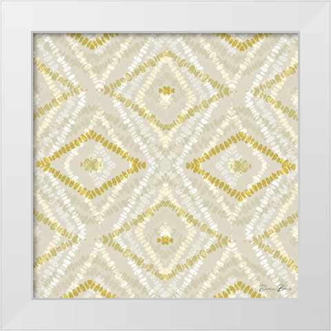 Gold Khaki Pattern 1 White Modern Wood Framed Art Print by Brown, Denise