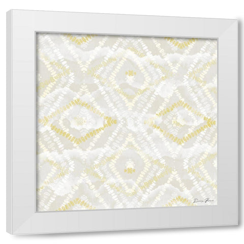 Gold Khaki Pattern 2 White Modern Wood Framed Art Print by Brown, Denise