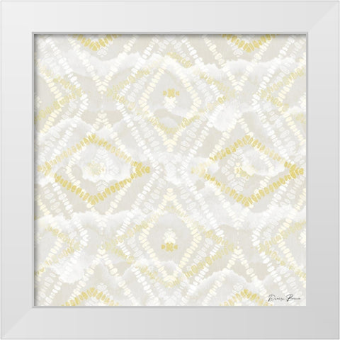 Gold Khaki Pattern 2 White Modern Wood Framed Art Print by Brown, Denise