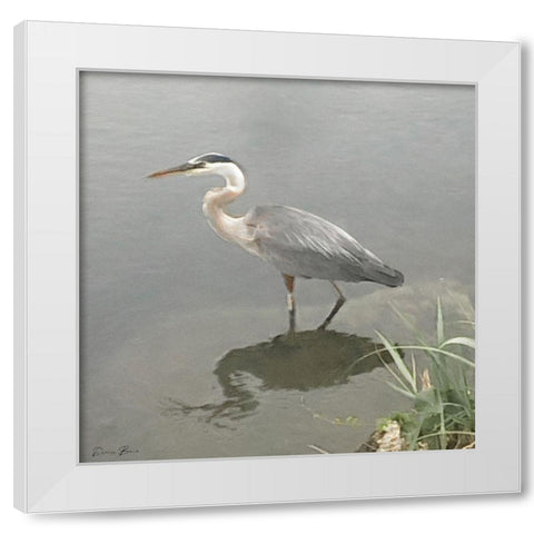 Crane White Modern Wood Framed Art Print by Brown, Denise