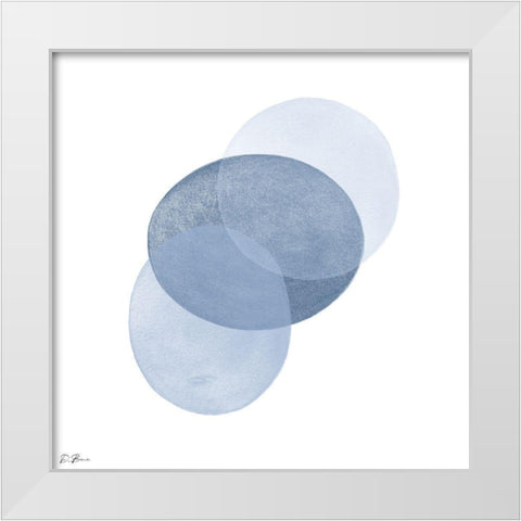 Blue Overlay 1 White Modern Wood Framed Art Print by Brown, Denise