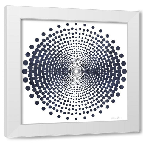 Dark Geometric Circles 2 White Modern Wood Framed Art Print by Brown, Denise