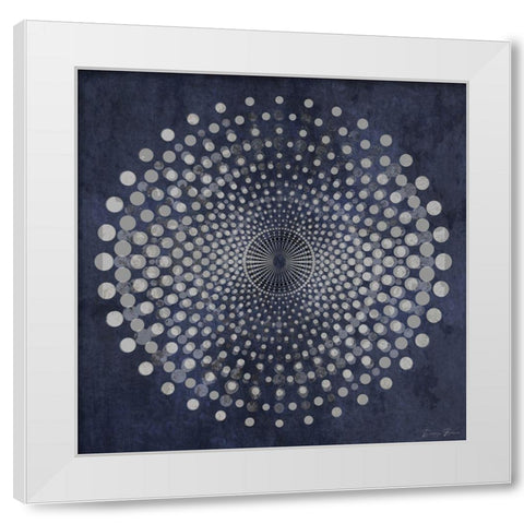 Dark Geometric Circles 3 White Modern Wood Framed Art Print by Brown, Denise