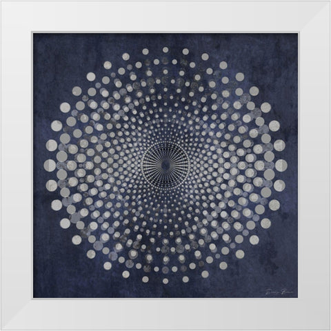 Dark Geometric Circles 3 White Modern Wood Framed Art Print by Brown, Denise