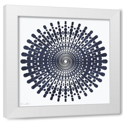 Dark Geometric Circles 4 White Modern Wood Framed Art Print by Brown, Denise