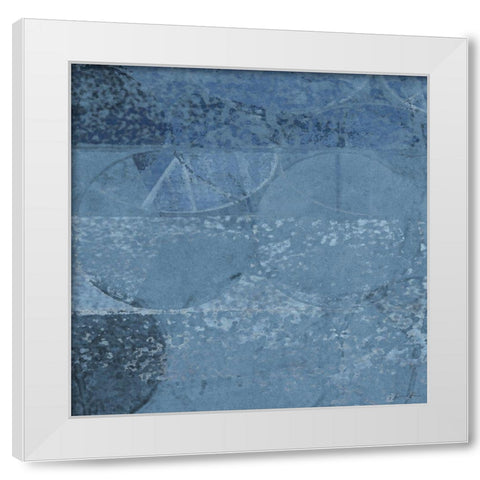 Geo Abstract Blue Hues White Modern Wood Framed Art Print by Brown, Denise