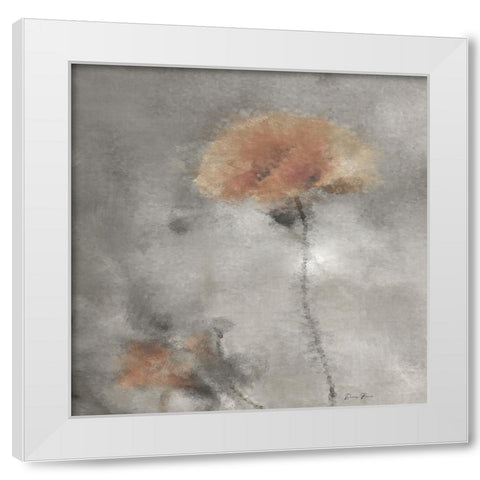 Two Poppies 2 White Modern Wood Framed Art Print by Brown, Denise