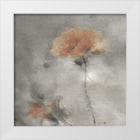 Two Poppies 2 White Modern Wood Framed Art Print by Brown, Denise