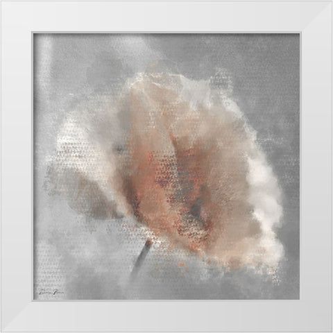 Single Poppy 1 White Modern Wood Framed Art Print by Brown, Denise