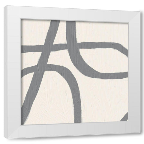 Contrasting Lines Gray White Modern Wood Framed Art Print by Brown, Denise