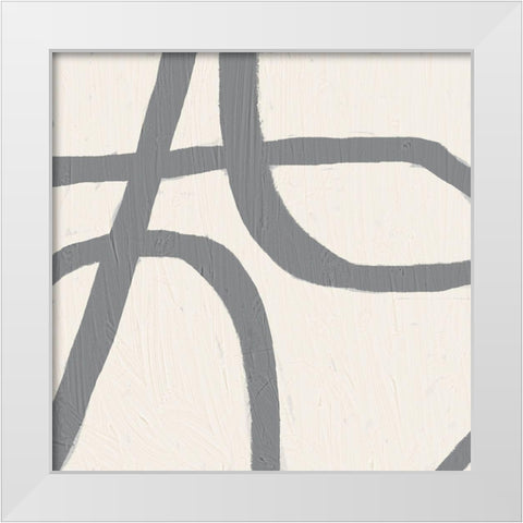 Contrasting Lines Gray White Modern Wood Framed Art Print by Brown, Denise