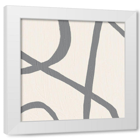 Contrasting Lines 2 Gray White Modern Wood Framed Art Print by Brown, Denise