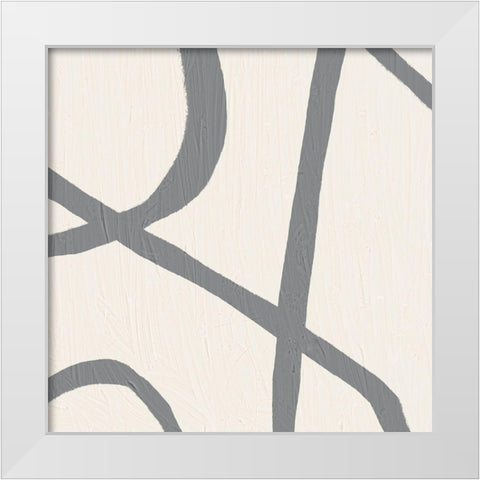 Contrasting Lines 2 Gray White Modern Wood Framed Art Print by Brown, Denise