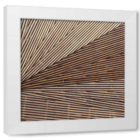 Geometric Wood 1 White Modern Wood Framed Art Print by Brown, Denise