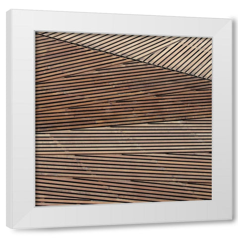 Geometric Wood 2 White Modern Wood Framed Art Print by Brown, Denise