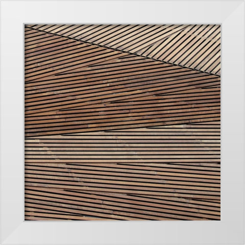 Geometric Wood 2 White Modern Wood Framed Art Print by Brown, Denise