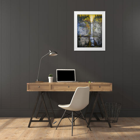 Forest stairs 1620 White Modern Wood Framed Art Print by Charest, Doris