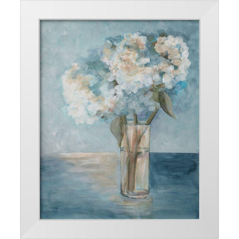 Serenity Flowers 1 White Modern Wood Framed Art Print by Charest, Doris