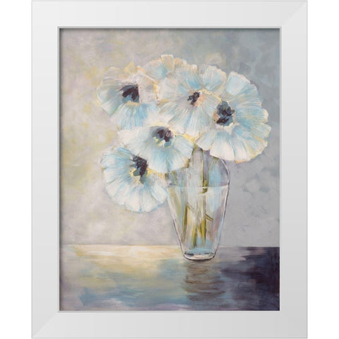 White Blooms White Modern Wood Framed Art Print by Charest, Doris