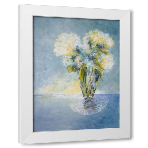 Cheerfull Flowers White Modern Wood Framed Art Print by Charest, Doris