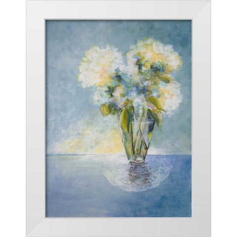 Cheerfull Flowers White Modern Wood Framed Art Print by Charest, Doris