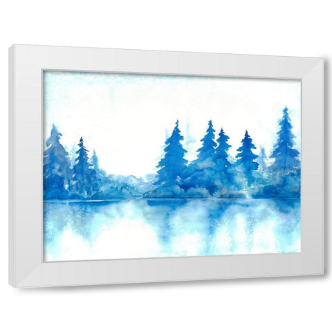 Blue Forest White Modern Wood Framed Art Print by Charest, Doris