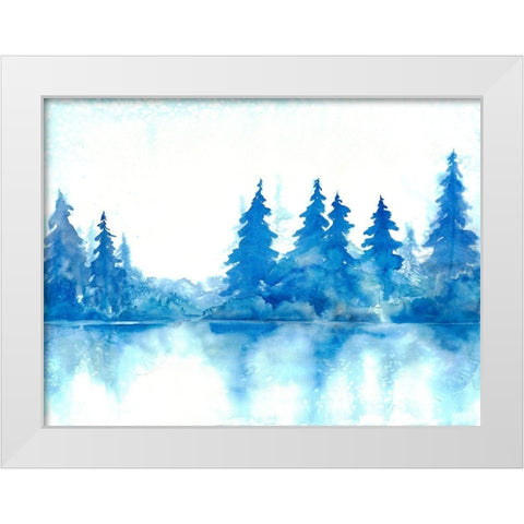 Blue Forest White Modern Wood Framed Art Print by Charest, Doris