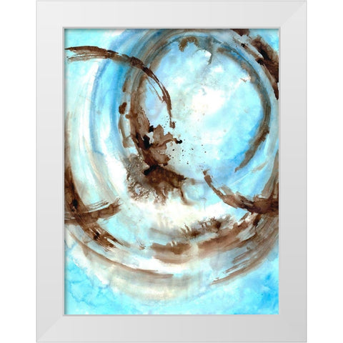 Blue Blowout White Modern Wood Framed Art Print by Charest, Doris