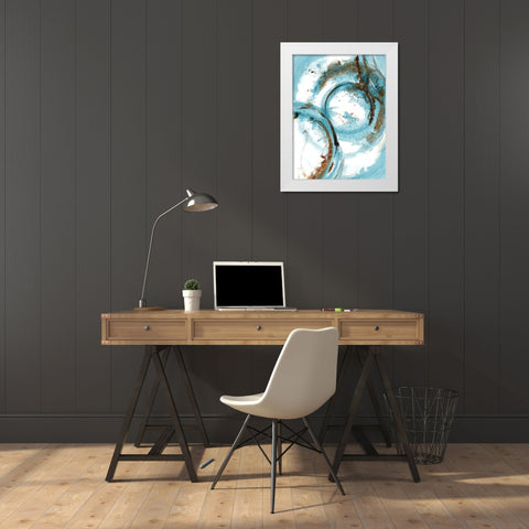 Blue Blowout 2 White Modern Wood Framed Art Print by Charest, Doris