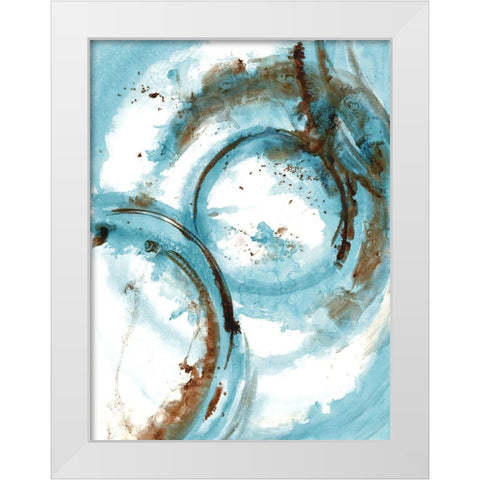 Blue Blowout 2 White Modern Wood Framed Art Print by Charest, Doris