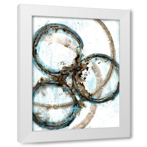 Blue Blowout 3 White Modern Wood Framed Art Print by Charest, Doris