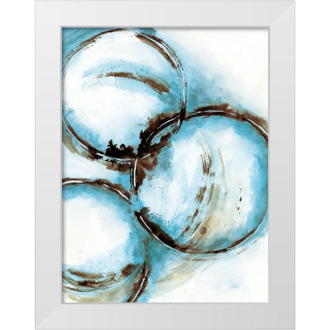 Blue Blowout 5 White Modern Wood Framed Art Print by Charest, Doris