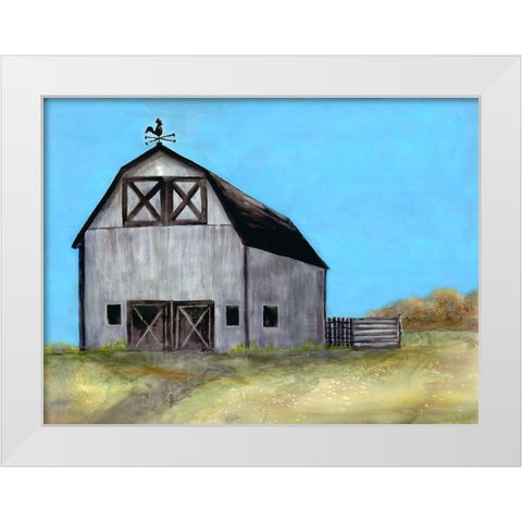 Relaxing Barn White Modern Wood Framed Art Print by Charest, Doris