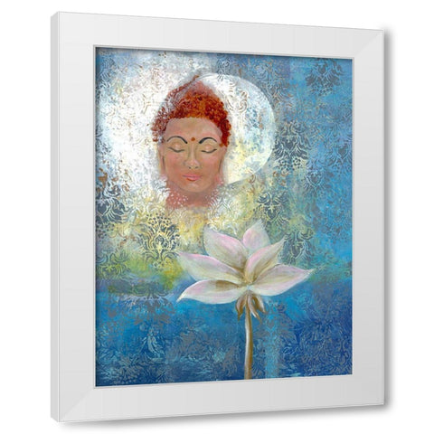 Calm Meditation White Modern Wood Framed Art Print by Charest, Doris