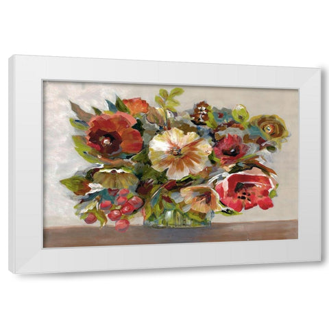 Bright Excited Florals 2 White Modern Wood Framed Art Print by Charest, Doris