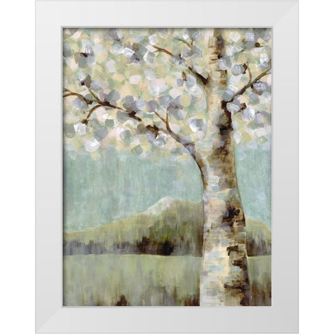 Flowering Tree White Modern Wood Framed Art Print by Charest, Doris