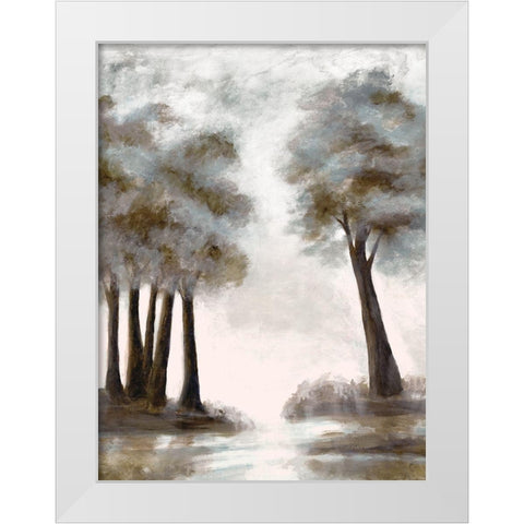 Wooded Vista White Modern Wood Framed Art Print by Charest, Doris