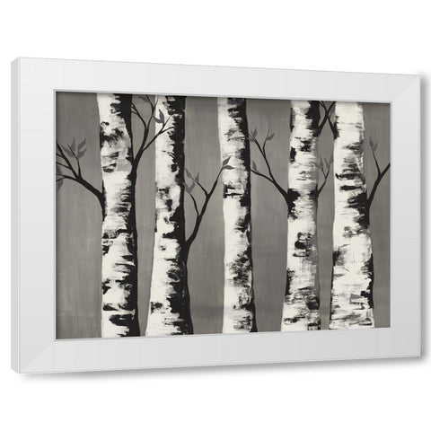 Birch Backwoods White Modern Wood Framed Art Print by Charest, Doris
