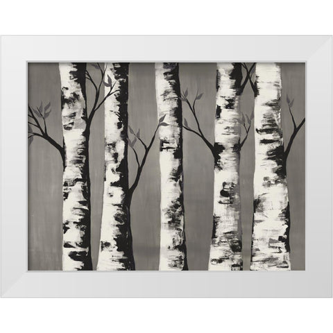 Birch Backwoods White Modern Wood Framed Art Print by Charest, Doris