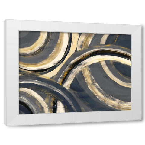 Semi Circles White Modern Wood Framed Art Print by Charest, Doris