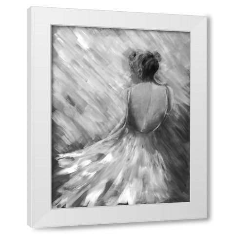 Dancing BW Queen 1 White Modern Wood Framed Art Print by Charest, Doris
