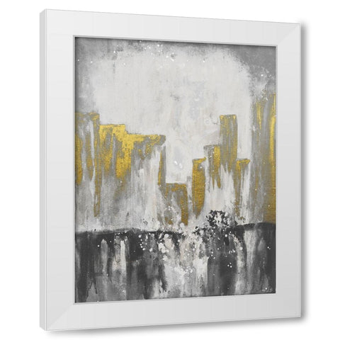 Golden City Glow 2 White Modern Wood Framed Art Print by Charest, Doris
