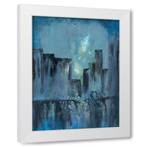 City Nights 1 White Modern Wood Framed Art Print by Charest, Doris
