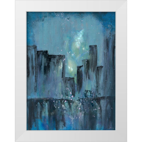 City Nights 1 White Modern Wood Framed Art Print by Charest, Doris