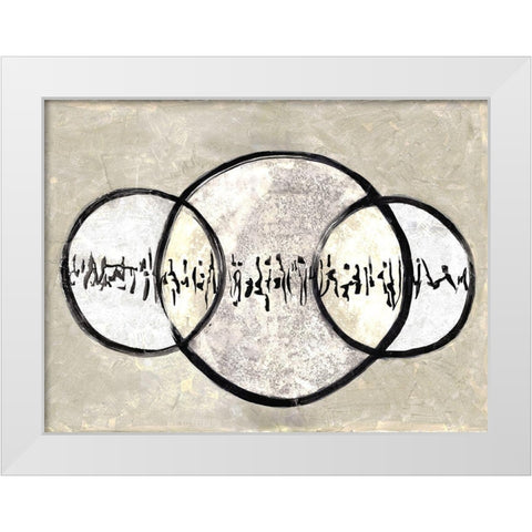 Two Moons Over Mars 1 White Modern Wood Framed Art Print by Charest, Doris
